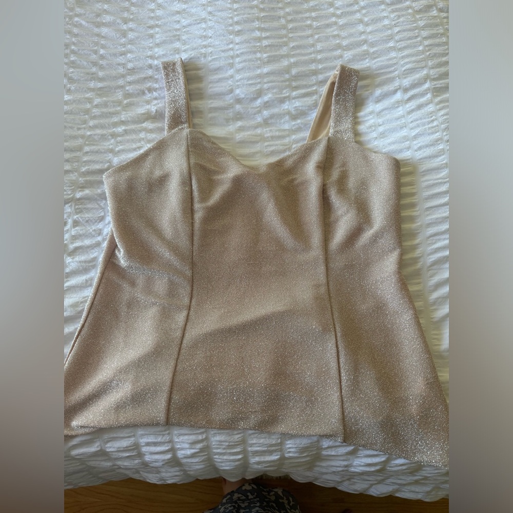 Eri + Ali - Anthropologie. Size Large. Stretchy sparkle Cream tank top. NWT
